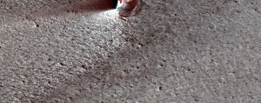 125-Meter Diameter North Polar Layered Deposits Crater
