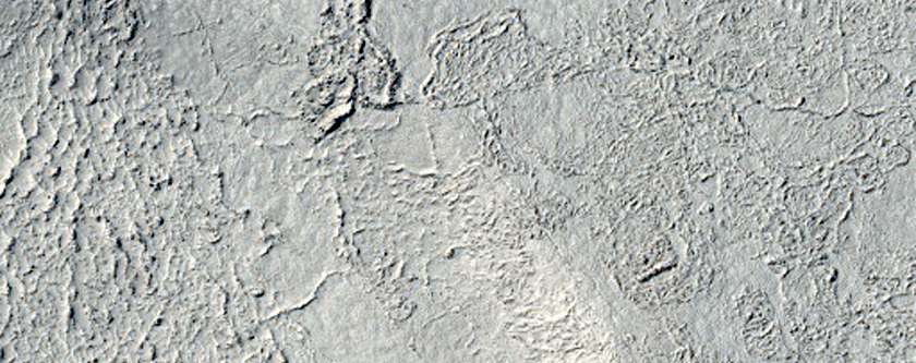Buried Crater in Athabasca Valles Lava
