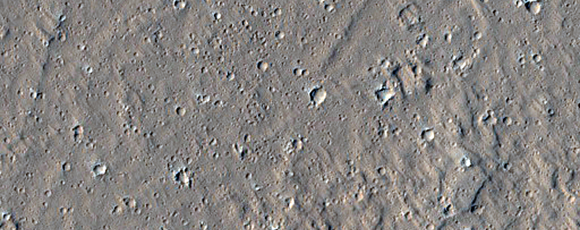 Shallow Depression West of Olympus Mons
