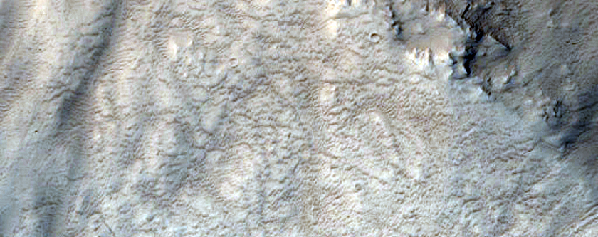 Flow Features in Impact Crater
