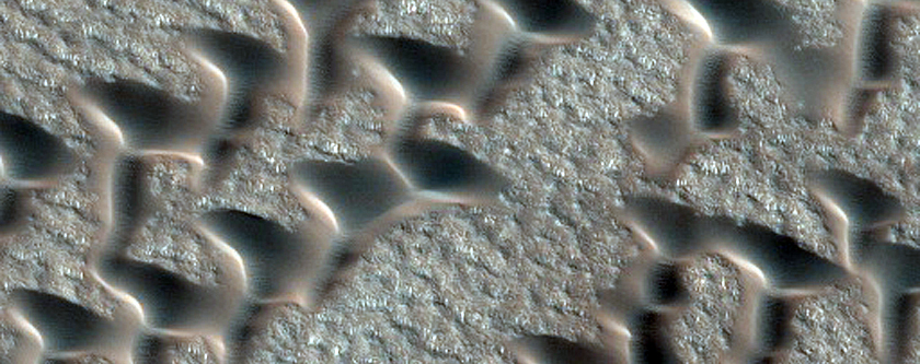 Furrows on Dunes at Location Dubbed Ts and Vs
