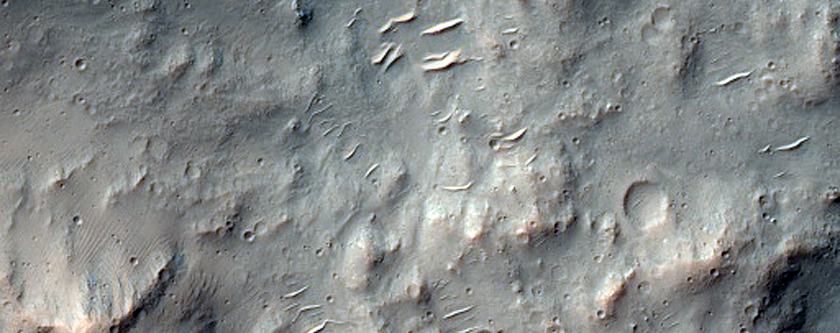 Eastern Ejecta of Well-Preserved 8-Kilometer Crater in Hesperia Planum
