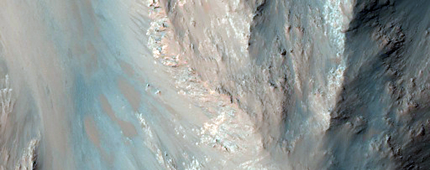 Monitor Low Albedo Slopes along Coprates Chasma Ridge
