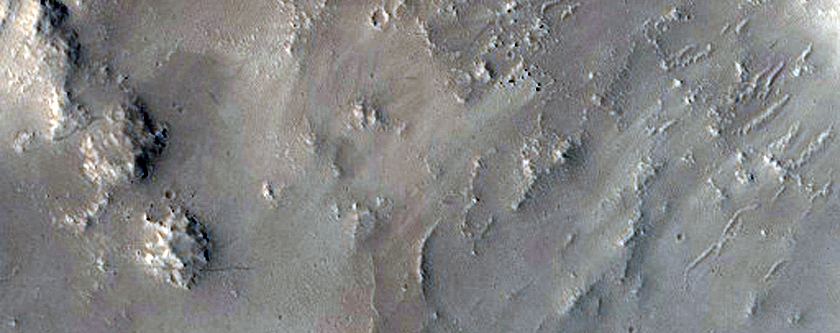 Possible Delta in Tharsis Region Crater
