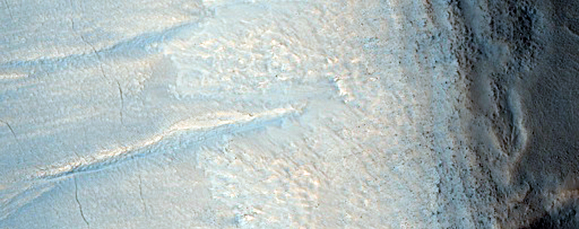 Gullies and Ridges along East Wall of Lota Crater
