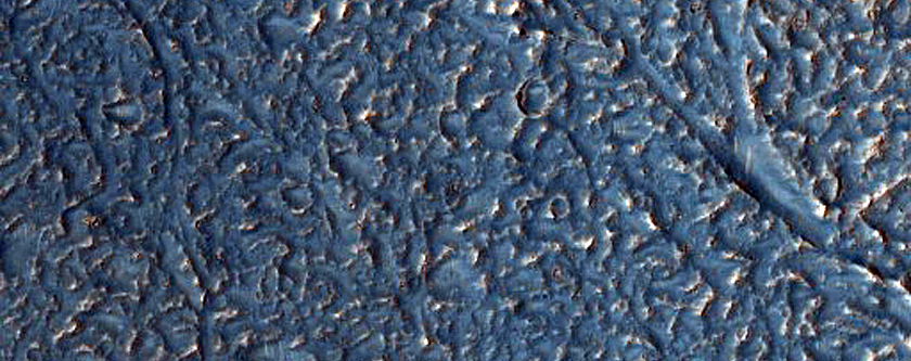 Pits on Kasei Valles Lava
