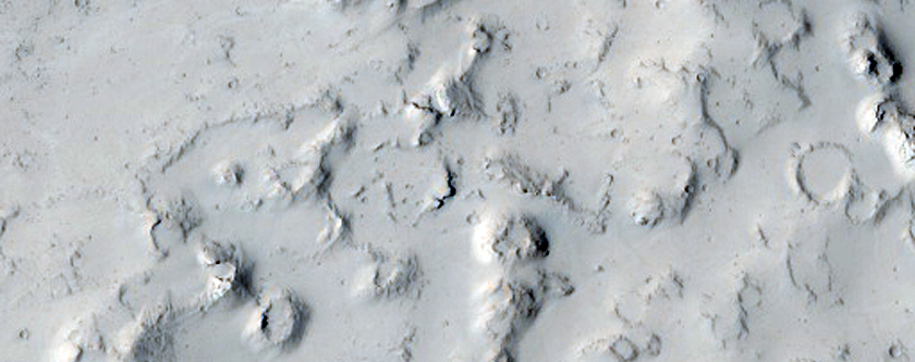 Lines of Cratered Cones in Tartarus Colles Region

