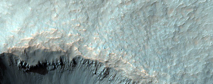 Monitor Slopes of Fresh Crater