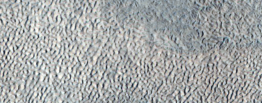 Gullies in Crater in Deuteronilus Mensae
