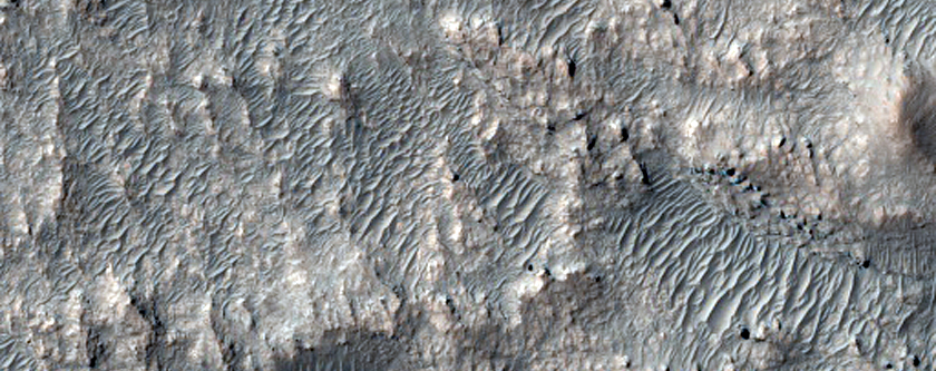 Rocky Deposit in a Crater
