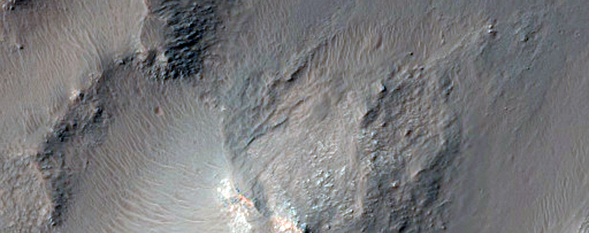 Jones Crater Central Peak and Surrounding Crater Floor
