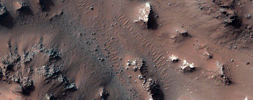 Slope Monitoring in Hale Crater Central Peaks
