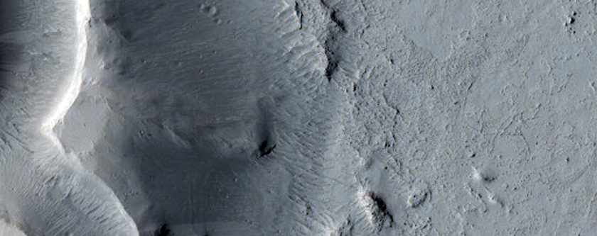 Basin with Lava Fill in Southern Elysium Planitia
