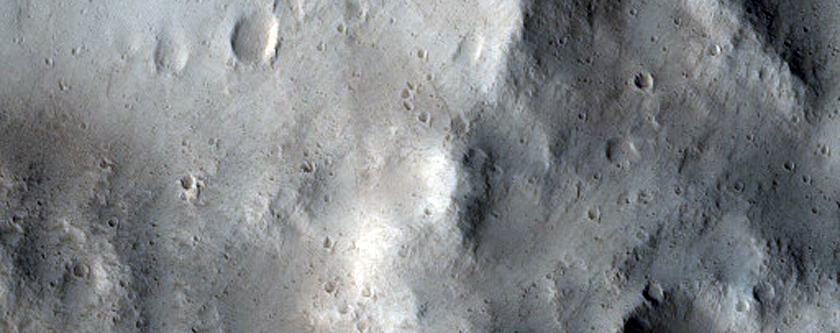 Pits in Well-Preserved Northern Mid-Latitude Crater
