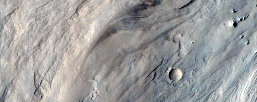 Alluvial Fans in Southwestern Mojave Crater