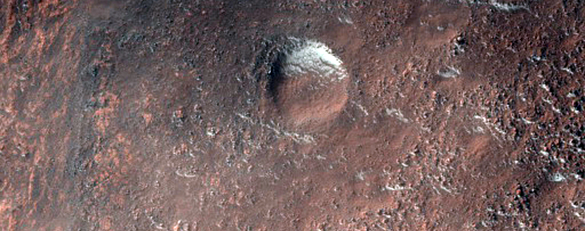 Possible Weathering Sequence in Exposed Sediments Filling Crater