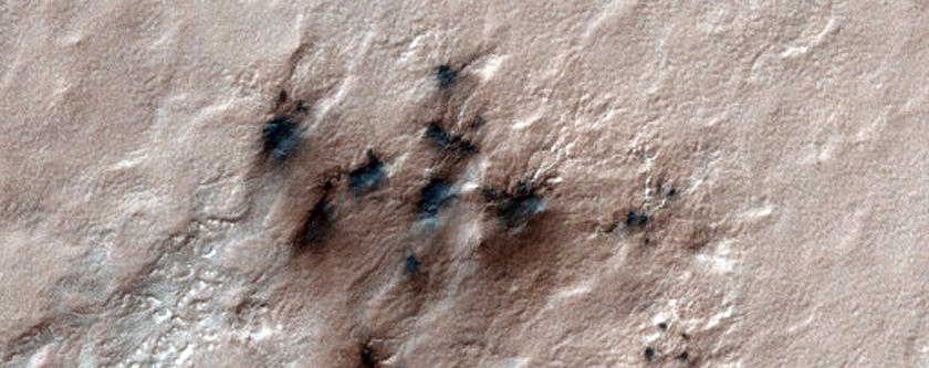 Spider Terrain Not on South Polar Layered Deposit
