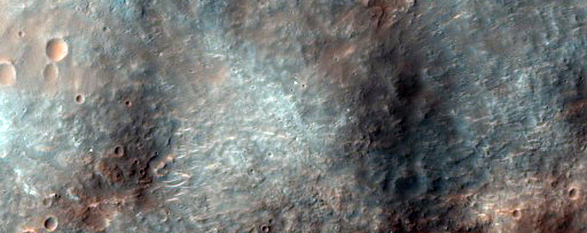 Impact Crater with Central Uplift in Tyrrhena Terra
