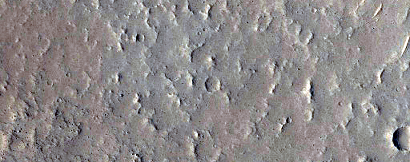 Contact between Albor Tholus and Elysium Rise Lava Flows
