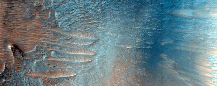 Monitor Slopes of Crater in Melas Chasma
