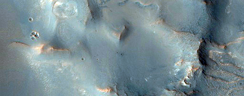 Fan-Shaped Landform at Valley Terminus in Baldet Crater
