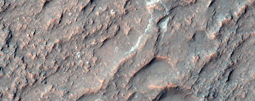 Sinuous Light-Toned Ridges at Plain and Valley Intersection
