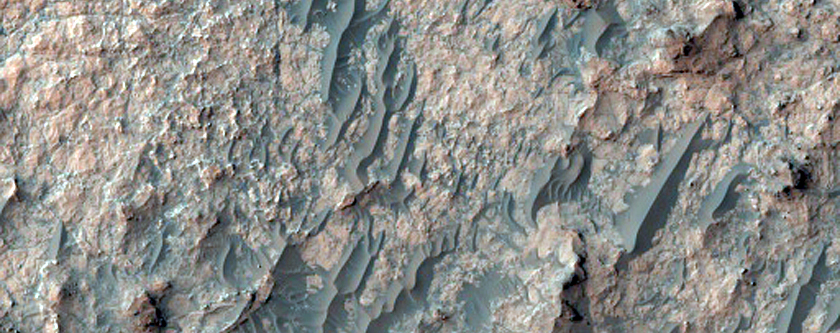 Butte and Mesa-Forming Materials on Crater Floor
