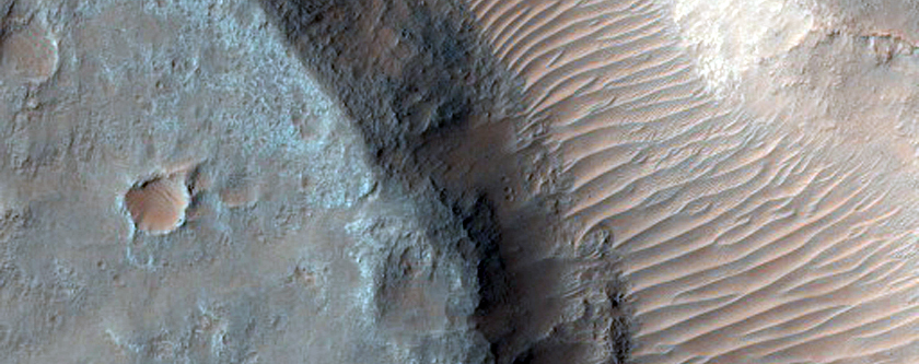 Fractured Bedrock on Floor of Shambe Crater
