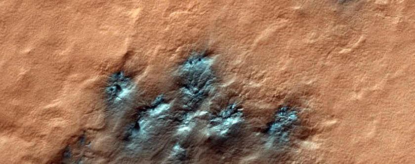 Spider Terrain Not on South Polar Layered Deposit

