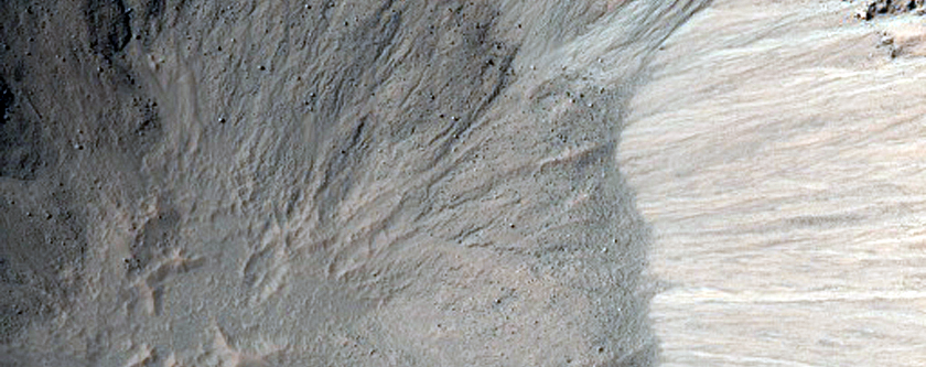 Monitor Slopes of Fresh 2-Kilometer Impact Crater
