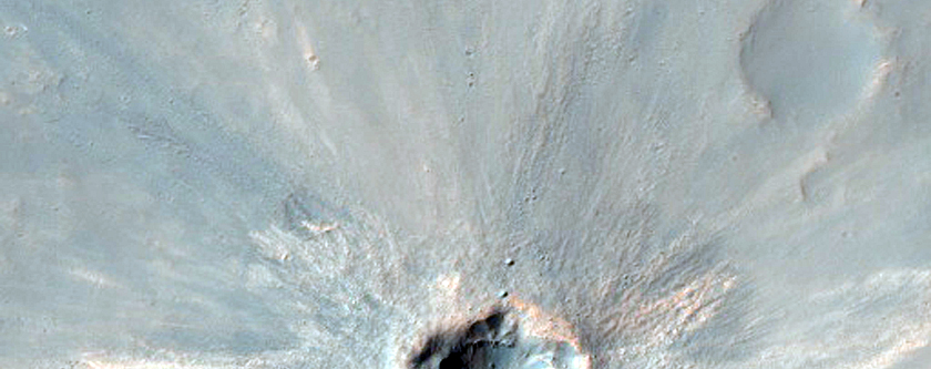 Youthful Small Crater in CTX Image