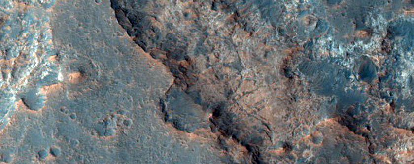 Layered Material Near Oxia Palus Candidate ExoMars Landing Site
