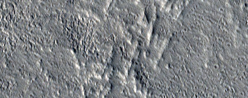 Channel in Crater Ejecta in Acheron Fossae Region
