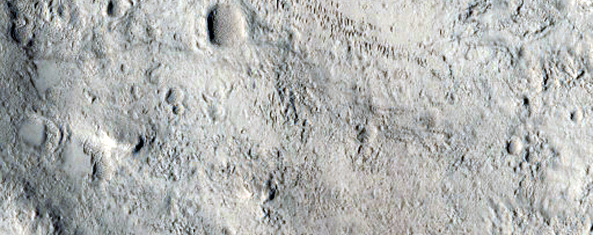 Overlapping Ejecta in Floor of Schiaparelli Crater

