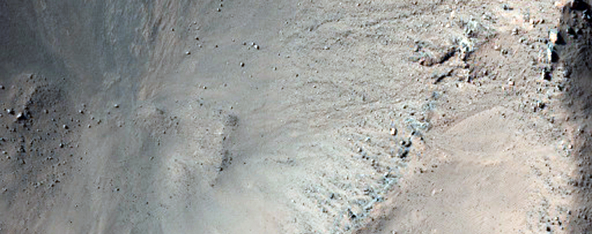 Well-Preserved Impact Crater on Floor of Nansen Crater
