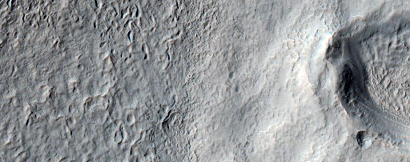 Valley in Crater Floor Material
