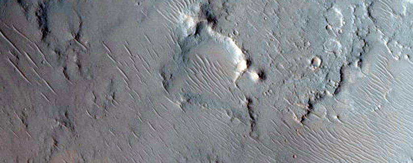 Possible Gullies in Crater
