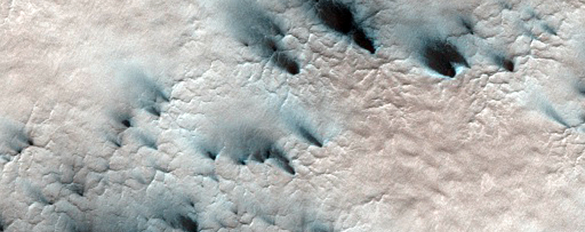 Spider Terrain Not on South Polar Layered Deposit
