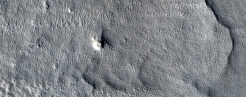Possible Layering on Crater Floor in Protonilus Mensae

