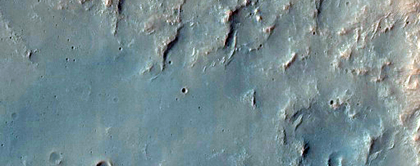 Crater Floor Bright in Night Infrared
