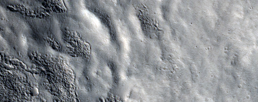 Scarp and Valley Floor in Tempe Terra
