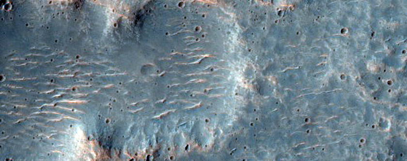 Channel in Tyrrhena Patera Lava Flow
