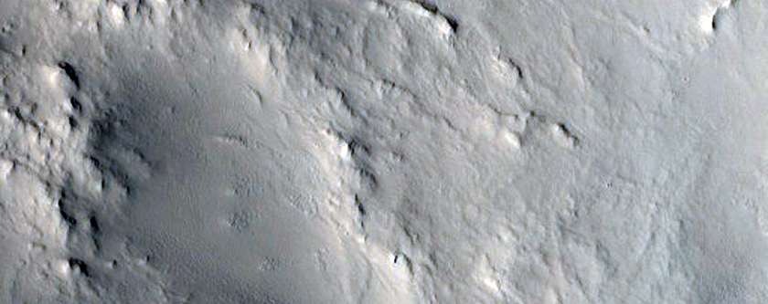 Layers on Crater Rim Near Antoniadi Crater
