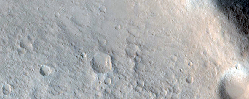 Layers in Old Crater Rim Near Amazonis Mensa
