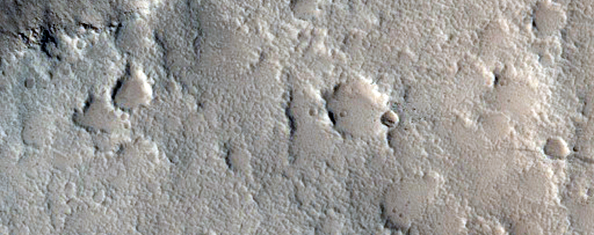 Line of Pits on Eastern Elysium Mons
