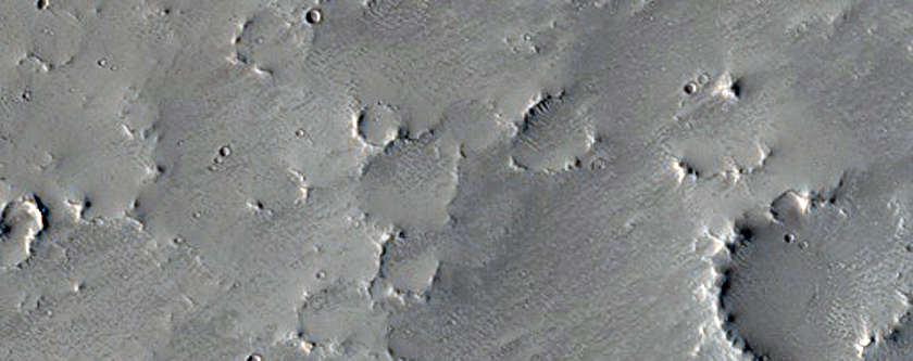 Noctis Fossae and Tharsis Lavas Transition Region
