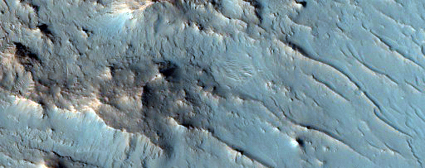 Central Uplift of Impact Crater Near Mawrth Vallis
