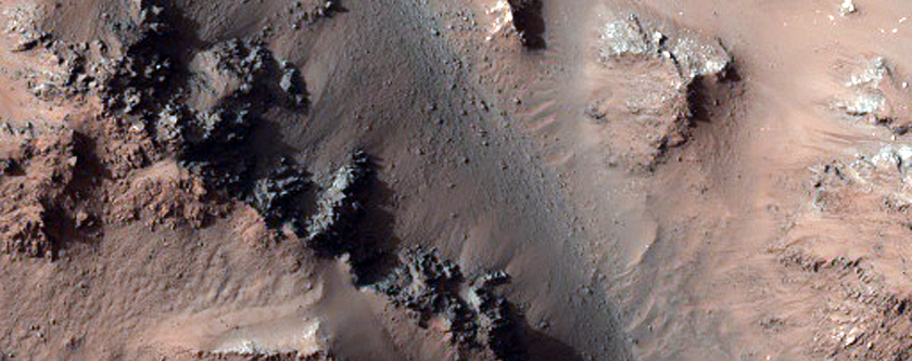 Slope Monitoring in Hale Crater Central Peaks
