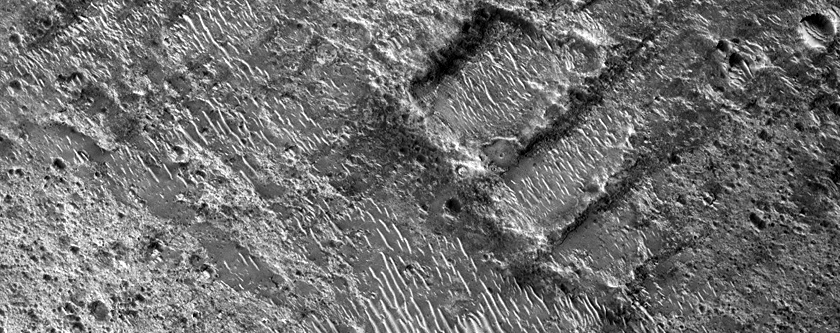 Ridges on Crater Floor
