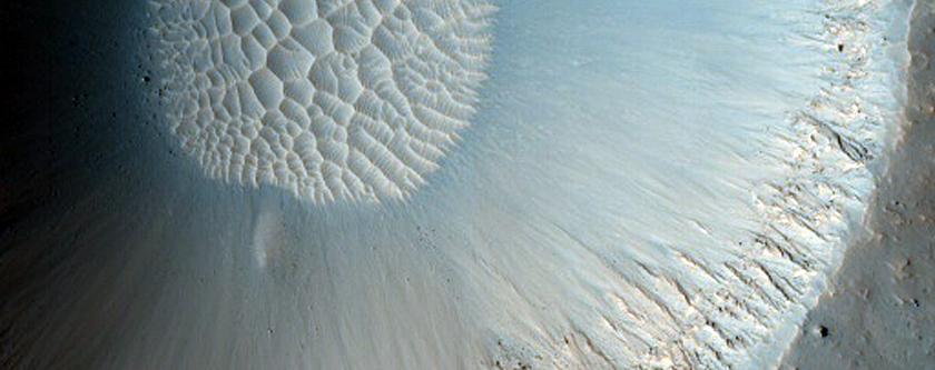 Crater with Steep Slopes in Meridiani Planum
